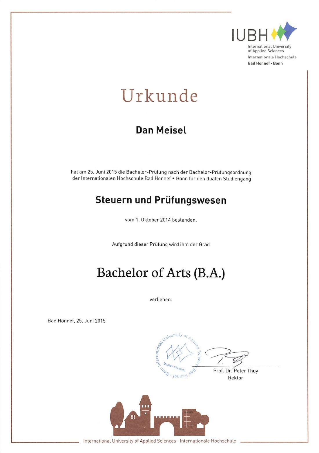 Bachelor-Urkunde
